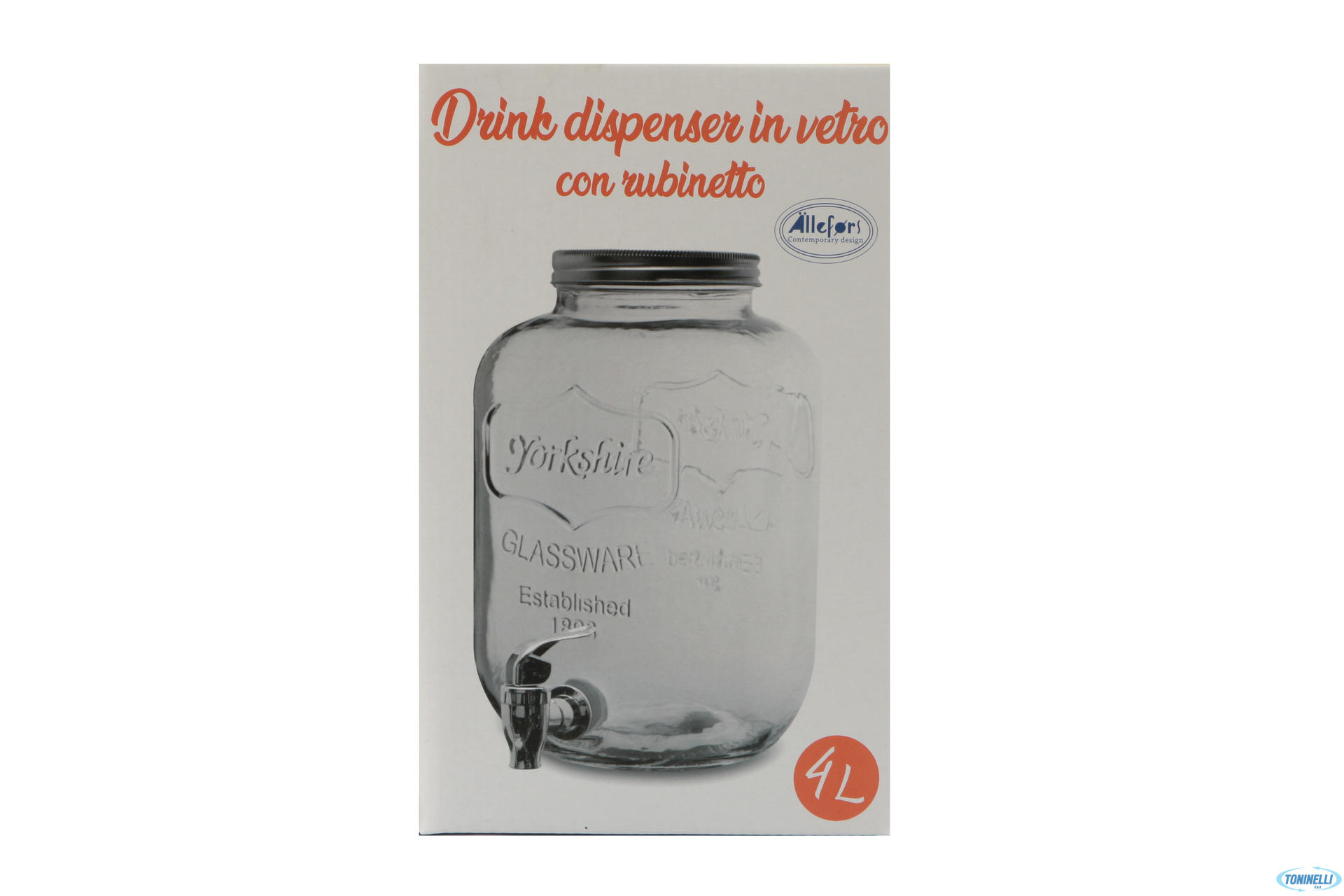 Drink Dispenser In Vetro Con Rubinetto L.4,0 G-254 — Agapè Forniture